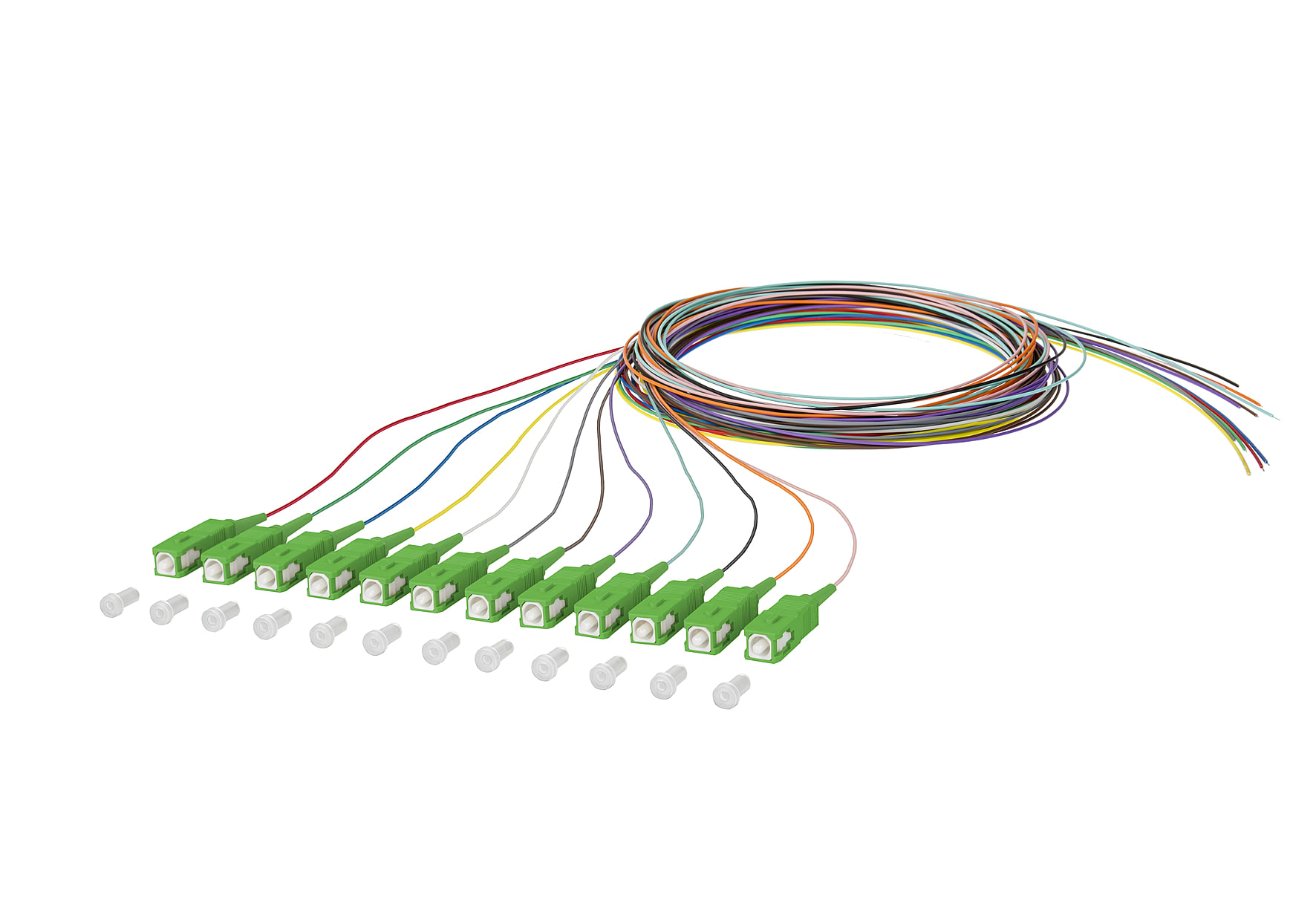 Metz - MEZ150Q1CA0020E OpDAT Pigtail SC-APC OS2 0,9 mm 12 Farbe
