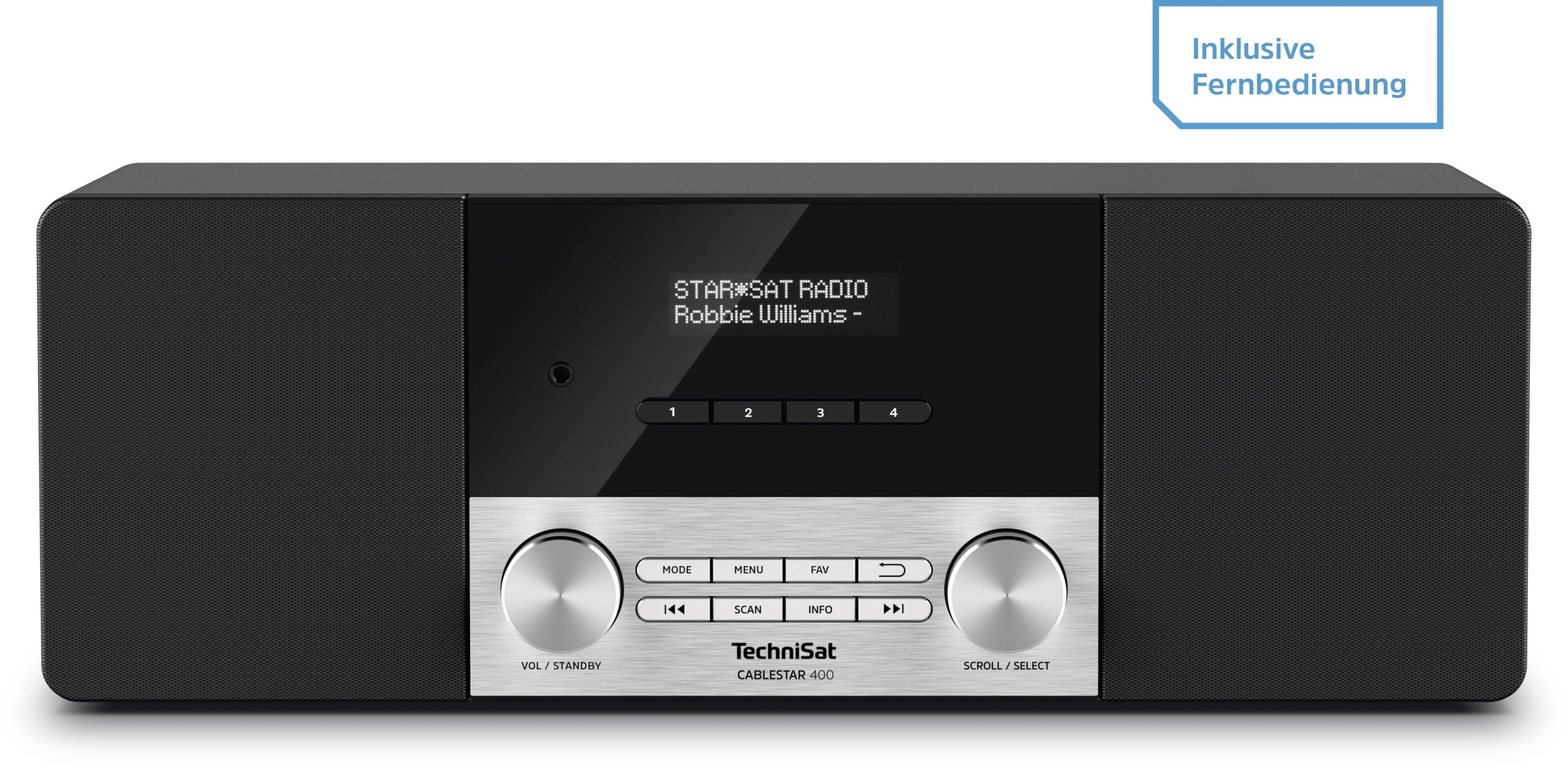 Technisat - TCT0010/3943 Stereoradio DVB/C 2x10W OLED AuxIn Uhr F