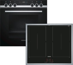 Siemens Hausgerate SIZEQ521DB0ZM E-Herd Set: HE517BBS1 + EM645CQB5E schwa
