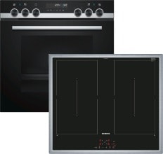 Siemens Hausgerate SIZPQ521DB0ZM E-Herd Set: HE578BBS1 + EM645CQB5E edels