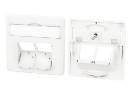 Metz - MEZ860023-02-I Zentralplatte 50x50mm 2 Port reinweiss E