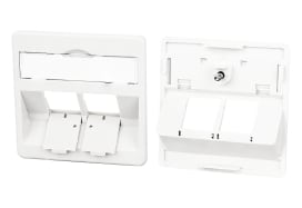 Metz MEZ860210-0202-I Zentralplatte 50x50mm 2 Port reinweiss M