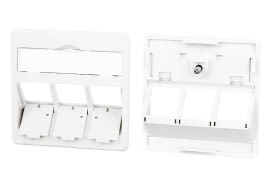 Metz - MEZ860210-0402-I Zentralplatte 50x50mm 3 Port reinweiss M