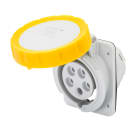 GEWISS - GEWGW62226H PRESA FISSA DA INCASSO A 10° HP - IP66/IP67 - 3P+N+T 16A 100-130V 50/60HZ - GIALLO - 4H - CABLAGGIO A VITE