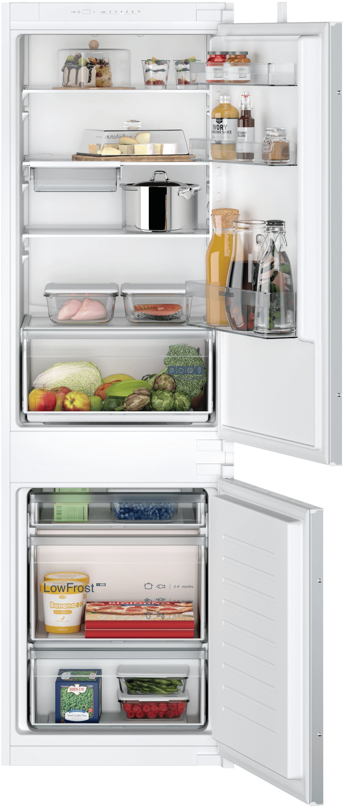 Siemens Hausgerate SIZKI86V5SE0 KA1/4hl-Gefrierkombi int. 54.1cm 183/84L