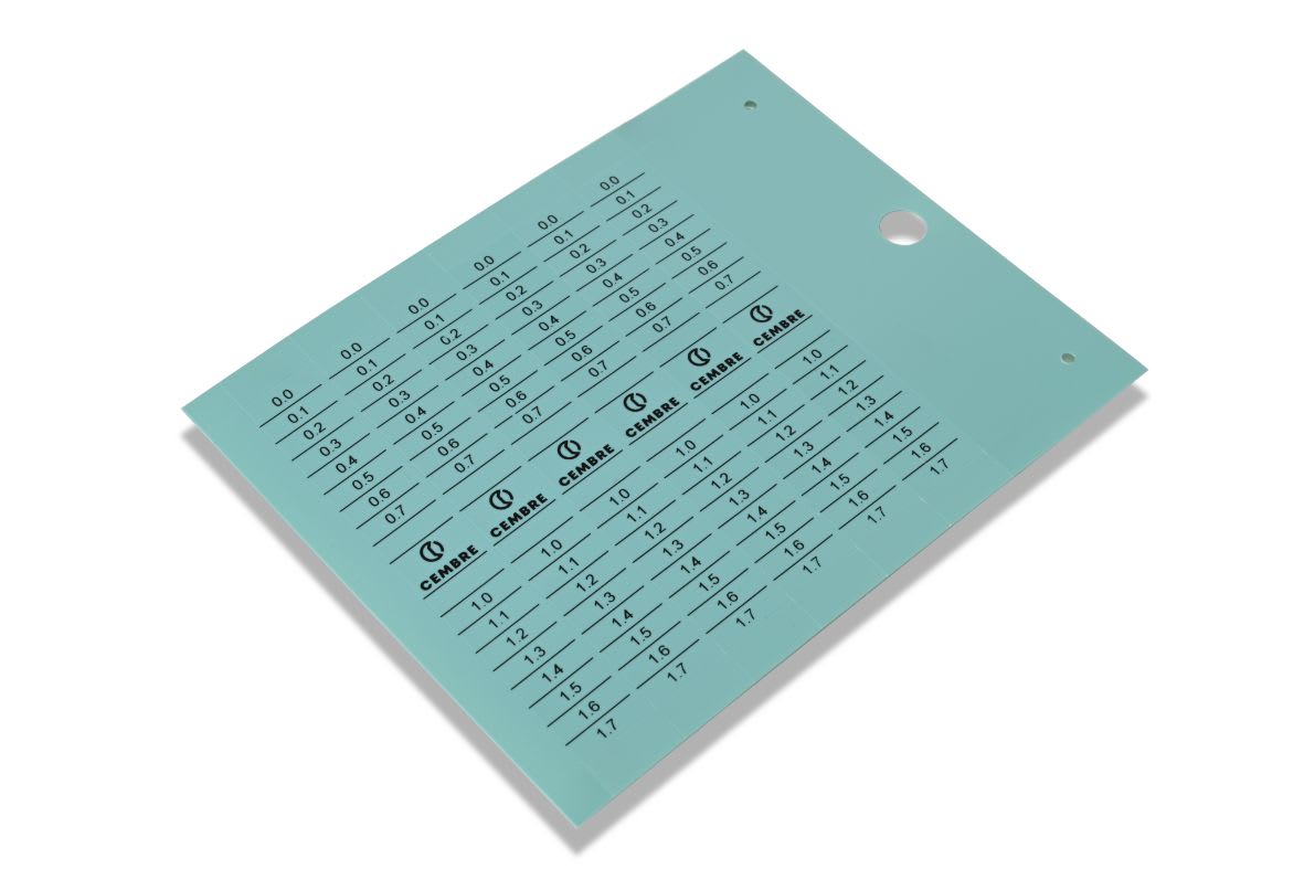CEMBRE SPA - CEM71059-HF TARGHETTE PER PLC, PREFUSTELLATE, IN POLICARBONATO, HALOGEN FREE