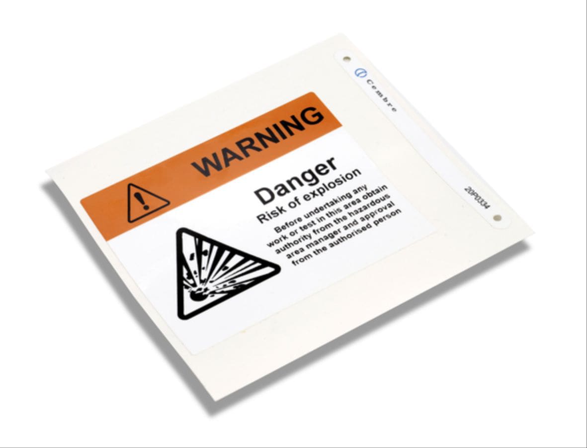 CEMBRE SPA - CEM991058 ETIC.MG-SIGNS POL.AD .BIANCO/ARANCIO105X