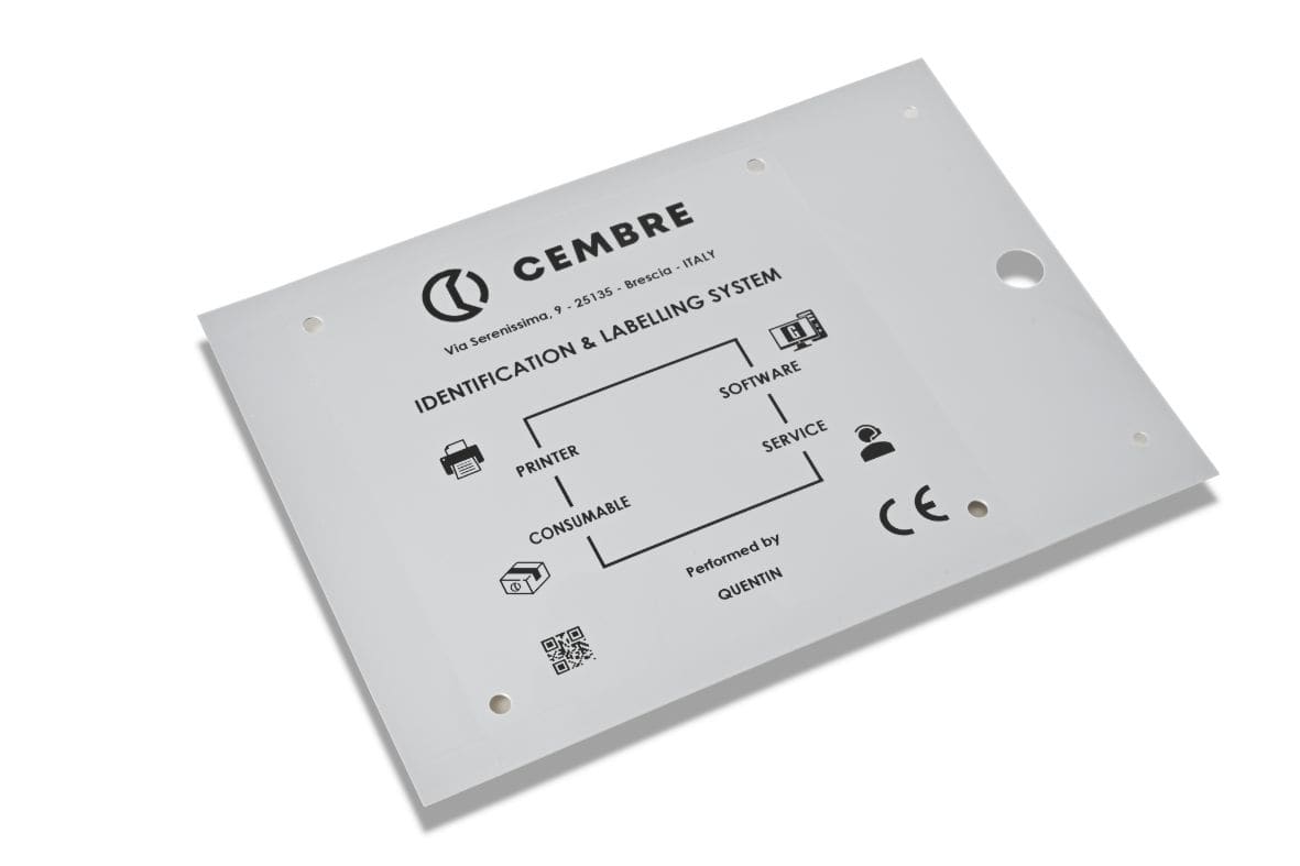 CEMBRE SPA - CEM88468 TARGHE QUADRO ADESIVE CON FORI, PREFUSTELLATE, RIVETTABILI, IN PVC RIGIDO