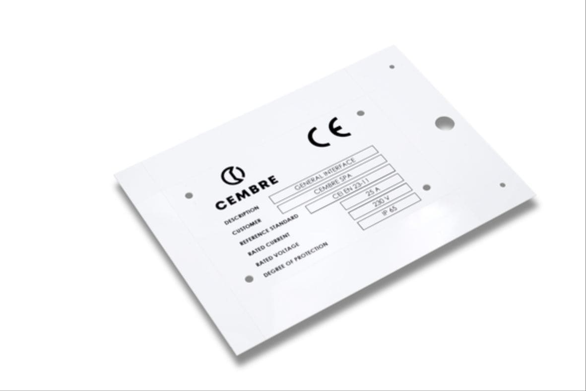 CEMBRE SPA CEM48712-HF TARGA MG-VRT-RH GRIGIO 105X110 HALOGEN F