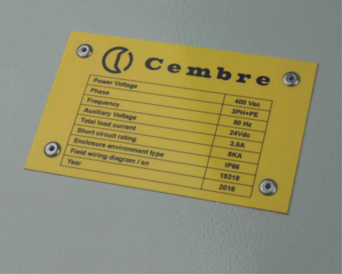 CEMBRE SPA CEM48712GY TARGA RIVETT. 4MM MG-VRT-RH GRIGIO 105X