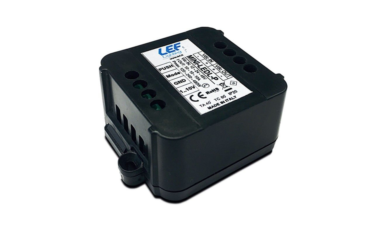 LEF LIGHTING SRL LEFMINI-LEDL-P INTER. DIMM.12-24-48VDC 8A PUSH/1-10