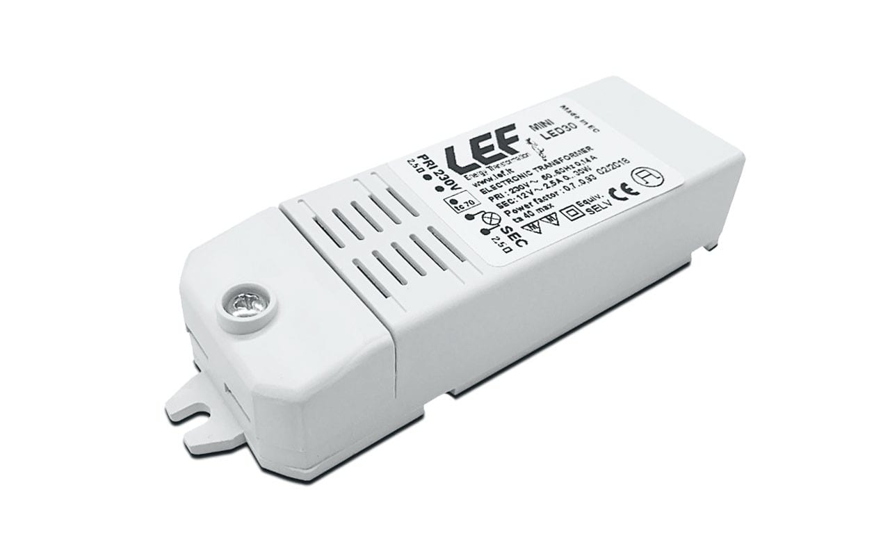 LEF LIGHTING SRL LEFMINILED30 ALIM. ELET. PER LAMP. LED 12VAC 1-30W