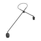 NOVALUX SPA - NOX111602.02 STRUTTURA NERO Acciaio verniciato e cavo in tessuto .01 bianco .02 nero / REGOLABILE, LAMP E27 max 25W