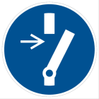 CEMBRE SPA - CEM222901 ETICHETTA ADESIVA DI PRESCRIZIONE MS-BC, SIMBOLO INTERROMPERE IL CIRCUITO PRIMA DI INIZIARE I LAVORI, DIMENSIONE 50mm