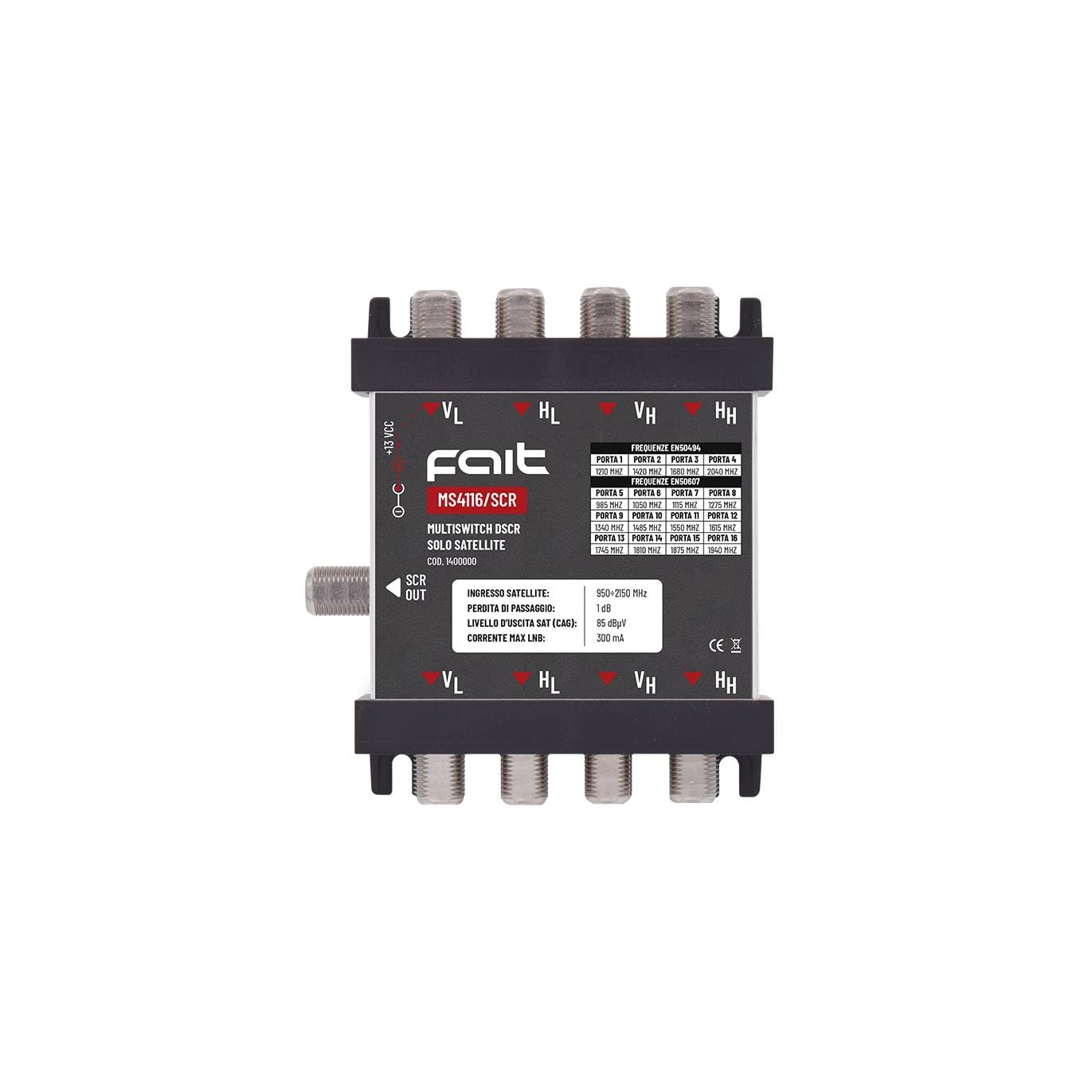 FAIT SRL - FIT1400000 MS4116/SCR - COMMUT SAT DSCR 4IN/4OUT 1USC. 4+12 FREQ.