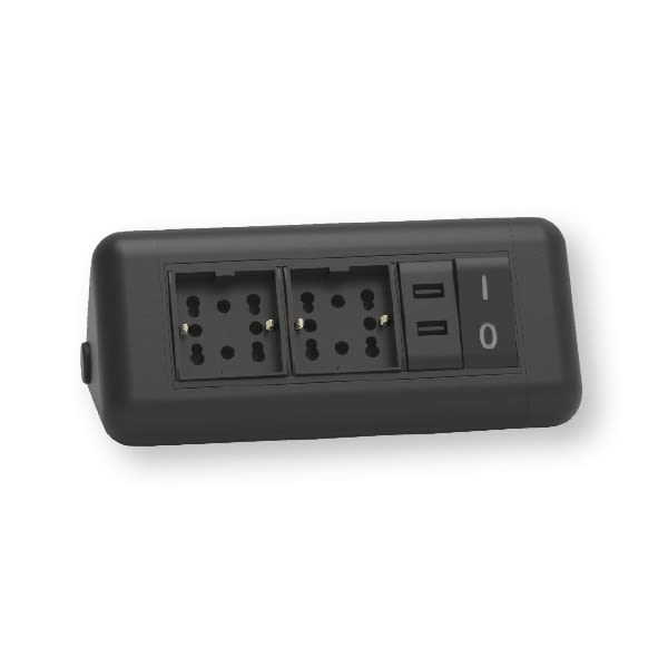 ARNOCANALI SPA - ARNMT103.4S.NA MODULO 2 MULTIPRESA 2USB NERO