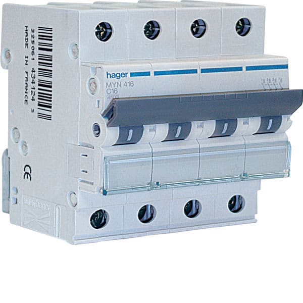 HAGER HAGMYN416 INTERR. AUTOM.4P 16A 4.5KA C 4M