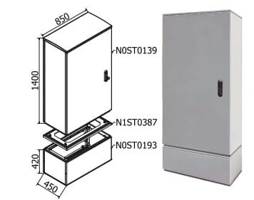 OEC SRL - OECN0ST0158/W ARMADIO 850X1400X450 CON ZOCC. NO/SERRAT