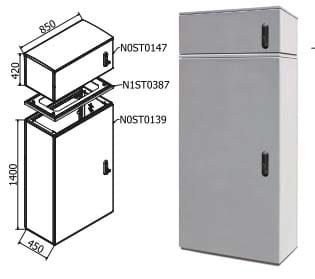 OEC SRL - OECN0ST0162/21 ARMADIO 850X1400X450 + SOPRAL. SERRATURA