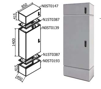 OEC SRL OECN0ST0163/21 ARMADIO 850X1400X450+ ZOCC.+SOP.SERR.21