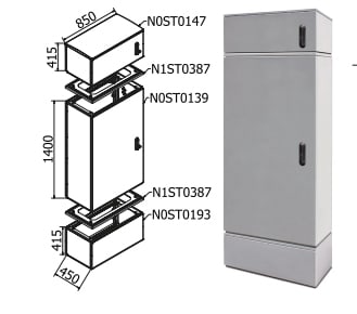 OEC SRL - OECN0ST0163 ARMADIO 850X1400X450 + ZOCCOLO+ SOPRALZO