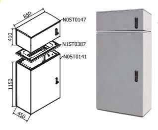 OEC SRL OECN0ST0186/21 ARMADIO 850X1100X450 + SOPRALZO SERR.21