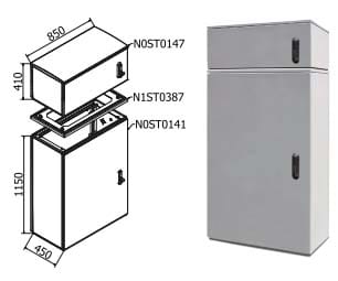 OEC SRL - OECN0ST0186/W ARMADIO 850X1100X450 + SOPRALZO NO/SERRA