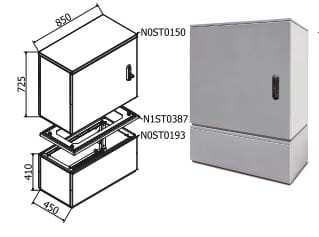 OEC SRL OECN0ST0188/21 ARMADIO 850X700X450 CON ZOCCOLO SERR.21