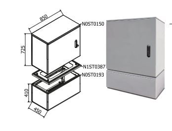 OEC SRL OECN0ST0188 ARMADIO 850X700X450 CON ZOCCOLO