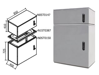 OEC SRL OECN0ST0192 ARMADIO 850X700X450 CON ZOCC.E SOPRALZO