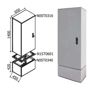 OEC SRL - OECN0ST0311/21 ARMADIO 650X1400X450 CON ZOCCOLO SERR.21