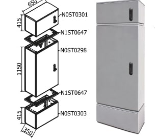 OEC SRL - OECN0ST0358 ARMADIO 650X1100X350 CON ZOCC.E SOPRALZO