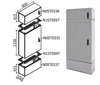 OEC SRL OECN0ST0381 ARMADIO 850X1100X350 CON ZOCC.E SOPRALZO