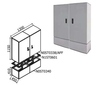 OEC SRL - OECN0ST0740/AFF ARMADIO 1300X1100X450 AFFIANC. CON ZOCCO
