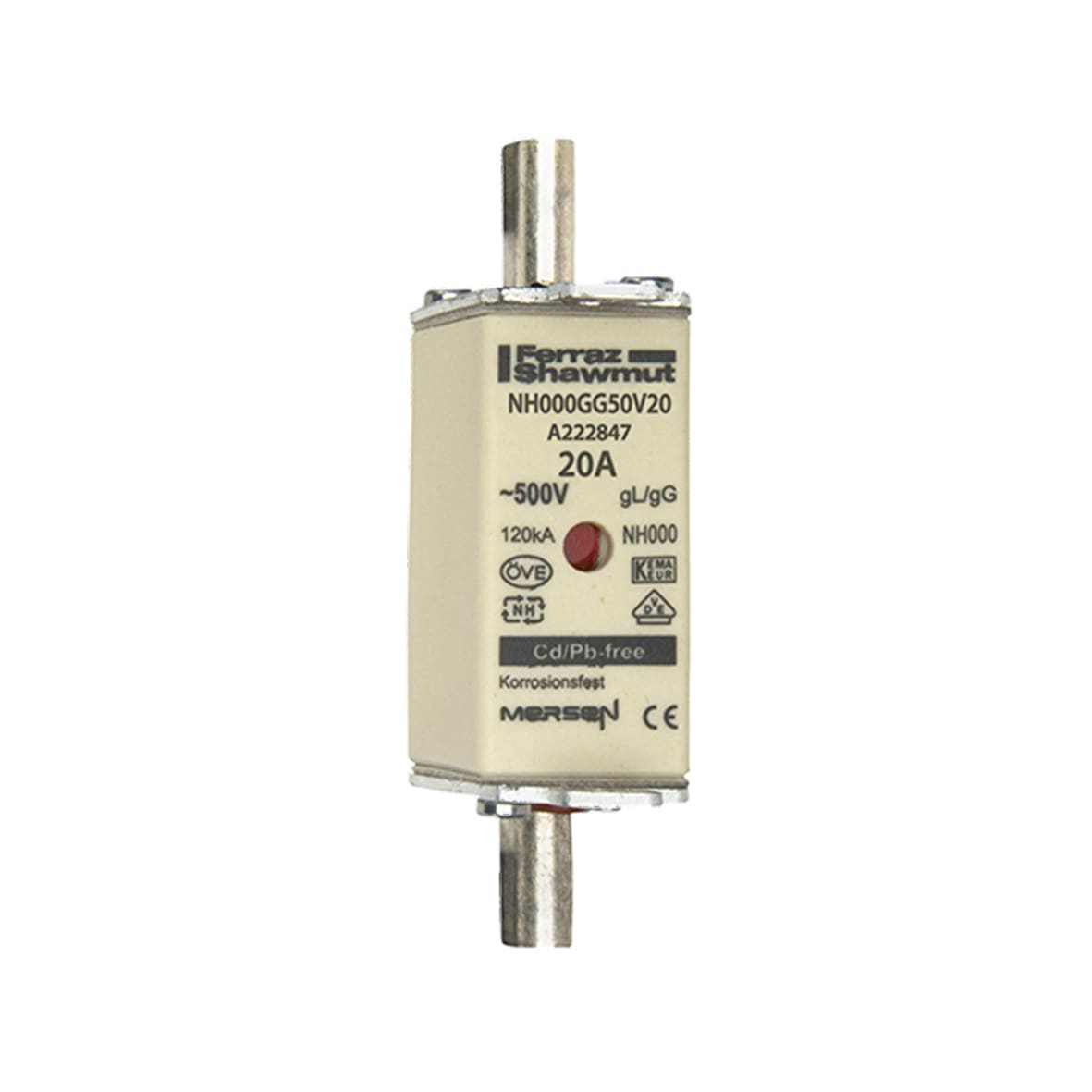 MERSEN ITALIA SPA XESA222847 NH 000 20A 500V GG-9PCS