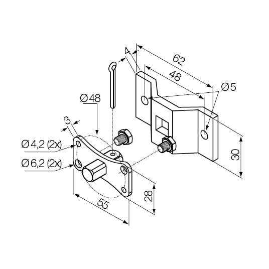 NICE SPA NIC525.10017 KIT STAFFA+Q10 AXIS CMS
