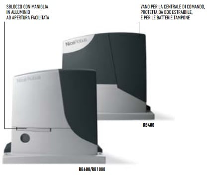 NICE SPA NICRB400 SCORREVOLE IRREVERSIBILE FINO A 400 KG 2