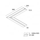 NOVALUX SPA - NOX101897.99 L-33: Profiloangolare 90? per Strip LED tagliabile in opera, per realizzare linee di luce incassate nel cartongesso. Garanzia 5 anni.