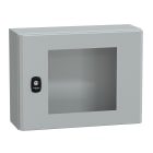 SCHNEIDER ELECTRIC - SNRNSYS3D3415T Cassetta in acciaio montata a parete, PanelSeT S3D, porta trasparente, senza piastra di montaggio, 300x400x150 mm, IP66, IK08