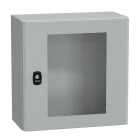 SCHNEIDER ELECTRIC - SNRNSYS3D4420T Cassetta in acciaio montata a parete, PanelSeT S3D, porta trasparente, senza piastra di montaggio, 400x400x200mm, IP66, IK08
