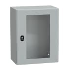 SCHNEIDER ELECTRIC - SNRNSYS3D5425T Cassetta in acciaio montata a parete, PanelSeT S3D, porta trasparente, senza piastra di montaggio, 500x400x250mm, IP66, IK08