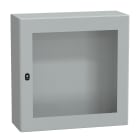 SCHNEIDER ELECTRIC - SNRNSYS3D8830T Cassetta in acciaio montata a parete, PanelSeT S3D, porta trasparente, senza piastra di montaggio, 800x800x300mm, IP66, IK08