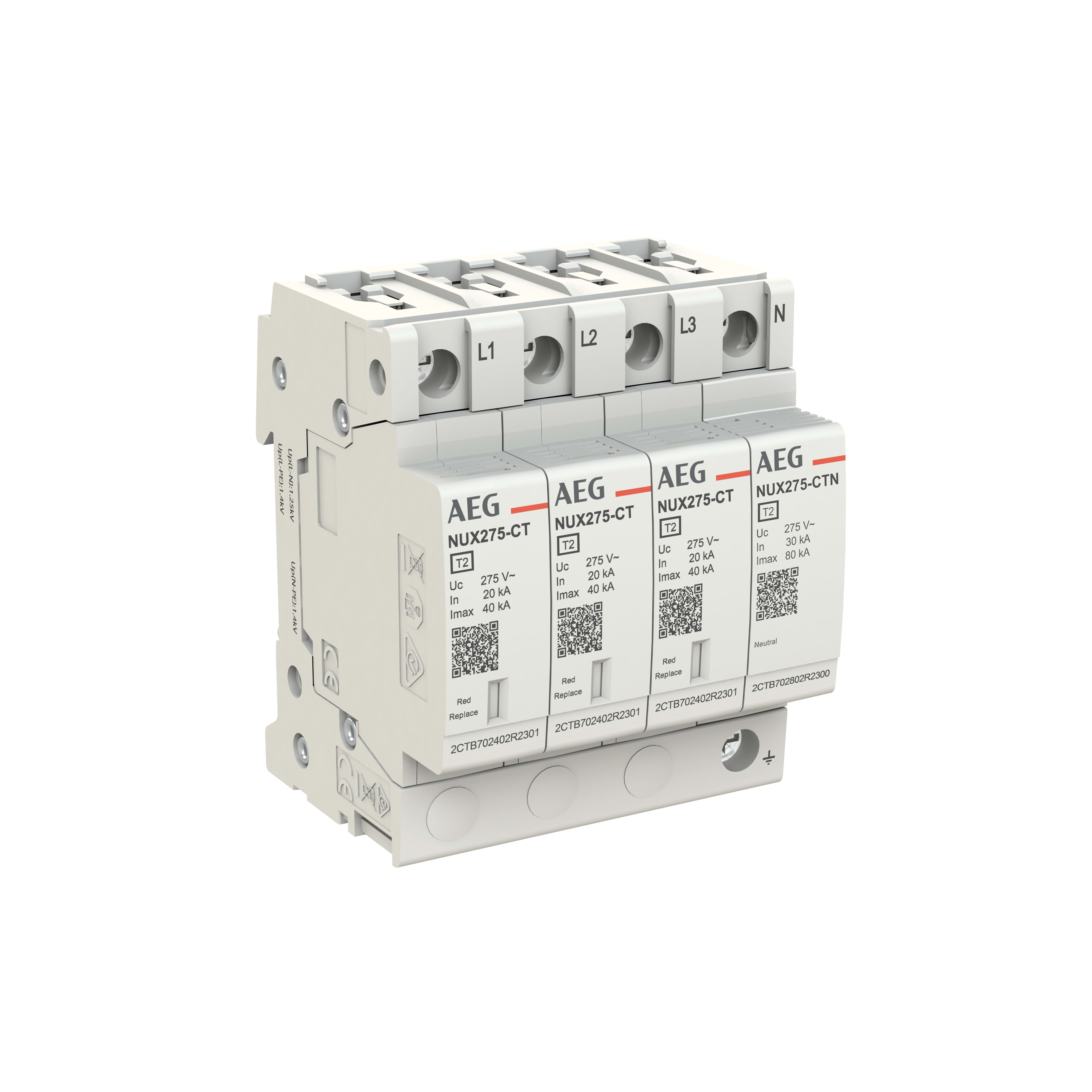 ELETTRA SRL AEG AEGNUX275-3N SCARICATORE AEG NUX 40KA 3P+N CL.2 TT