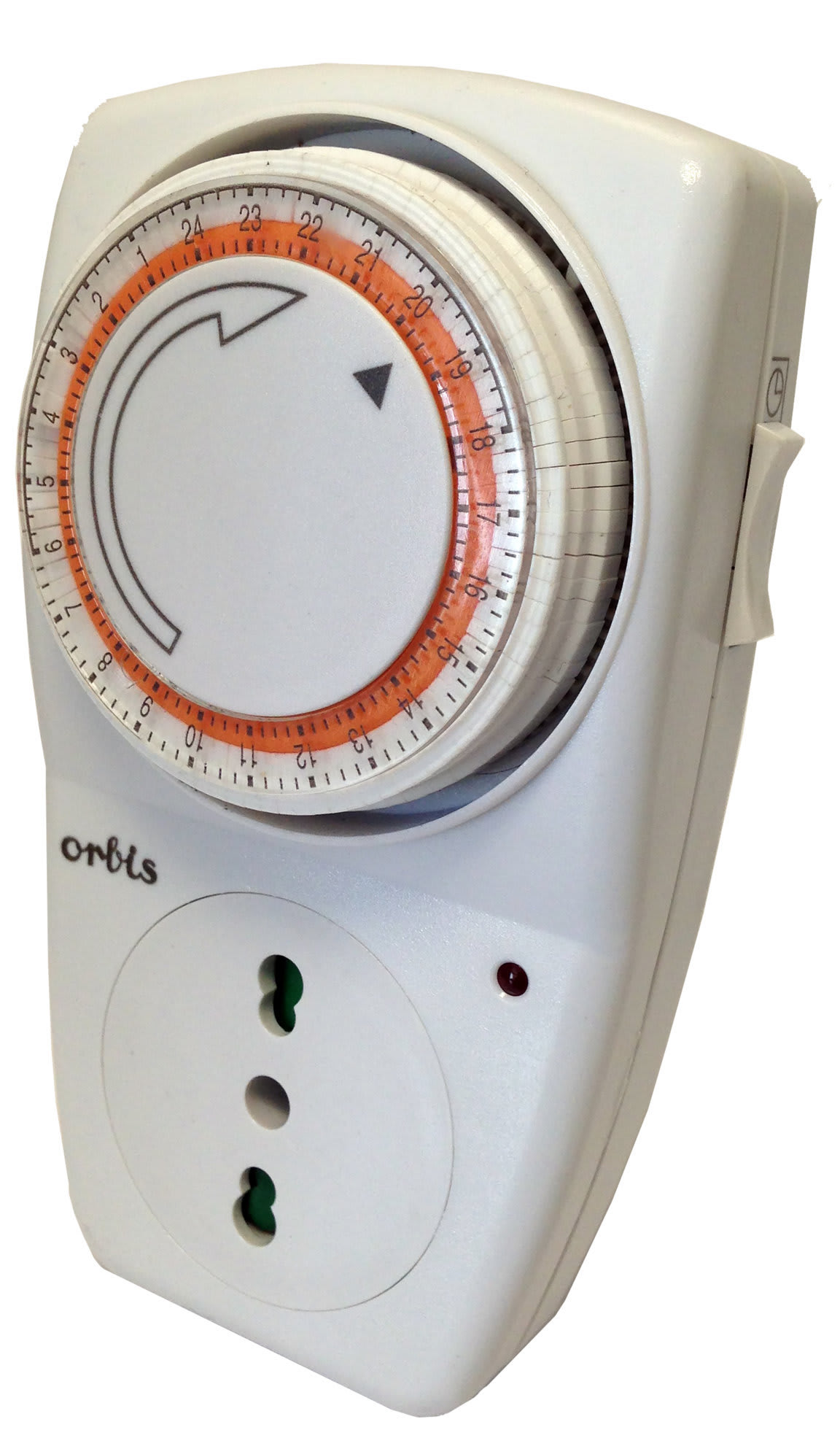 ORBIS - ORBOB163032 ISI D Interruttore orario a spina, giornaliero, spina 16A, presa Bipasso, 230V