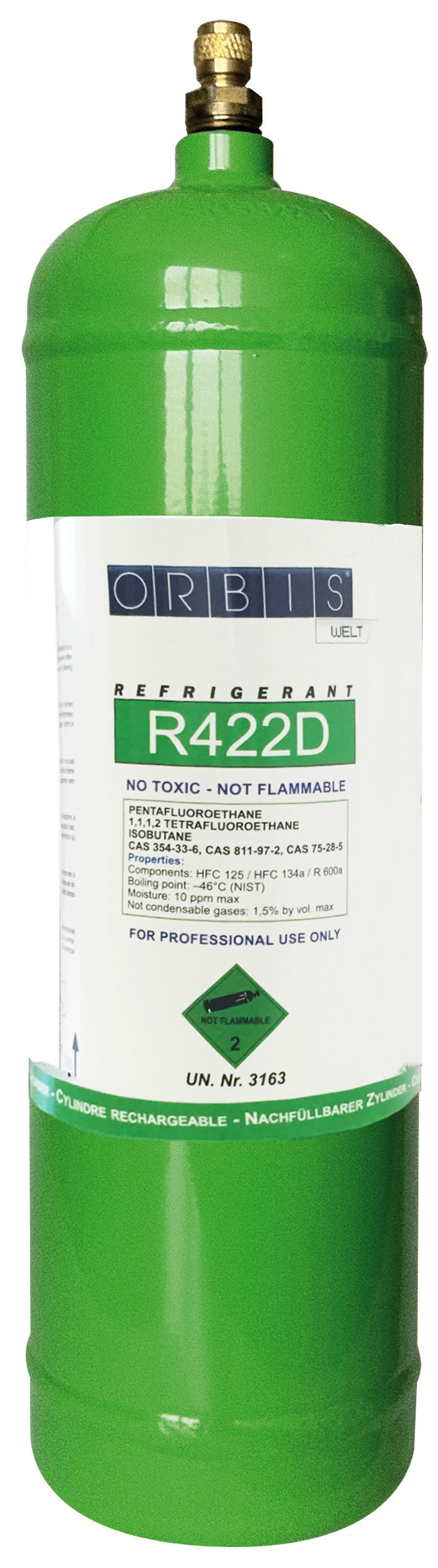 ORBIS - ORBOB576122 Gas R 422 D Bombola gas capacità 2,5 Litri