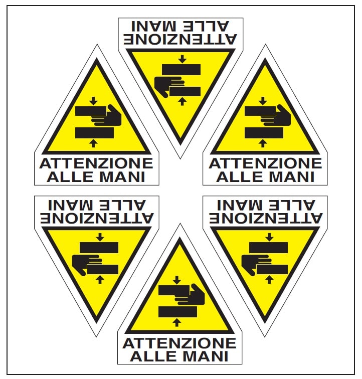 OCMEI SRL OCM6ET2362 CF.10F ETICH. ATTEM.MANI LATO 60+15 (6XF
