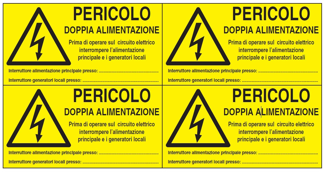 OCMEI SRL OCM6ET2399 CF.10F ETICH. PERICOLO DOPPIA ALIMENT.