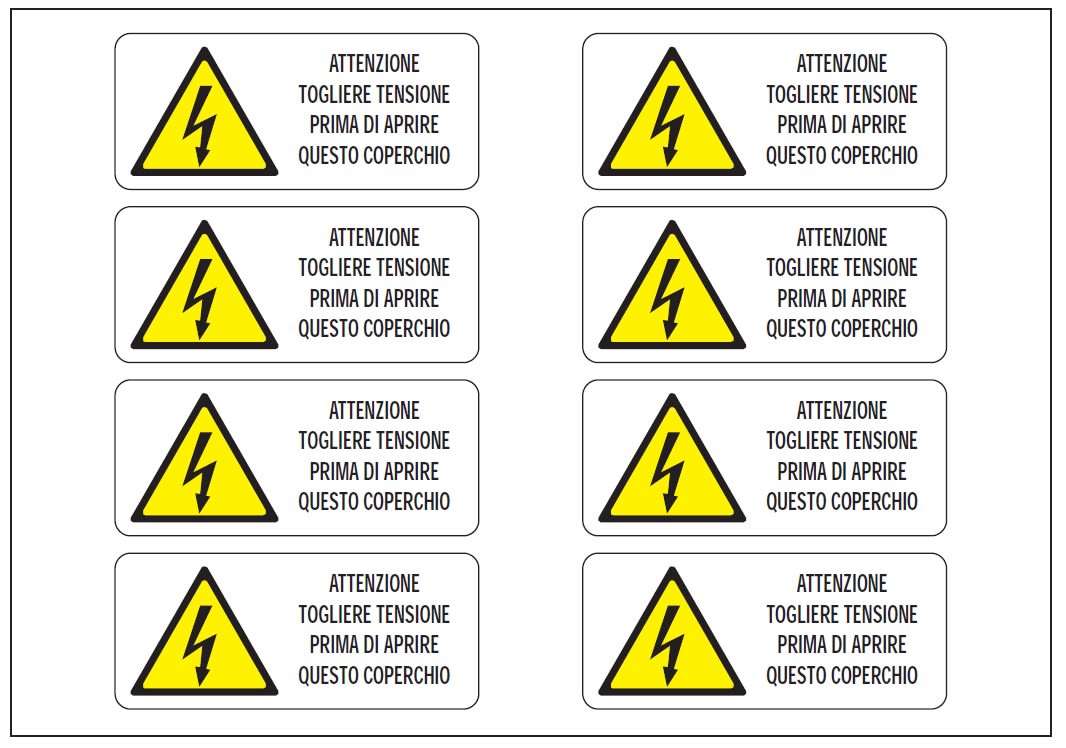 OCMEI SRL - OCM6ET2489 CF.10F ETICH ATT TOGLIERE TENSIONE (18X