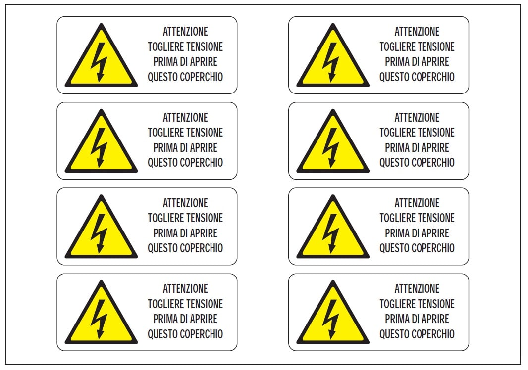 OCMEI SRL - OCM6ET2489 CF.10F ETICH ATT TOGLIERE TENSIONE (18X