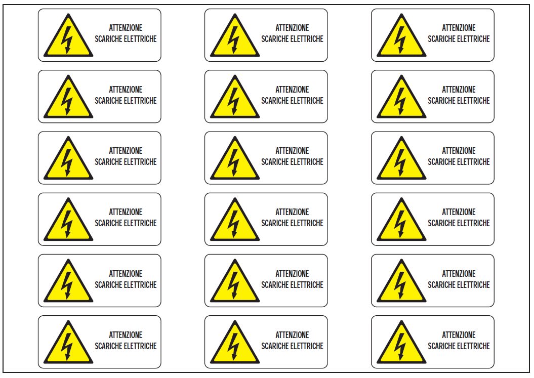 OCMEI SRL - OCM6ET2491 CF.10F ETICH. ATTENZIONE PERICOLO (18XF)